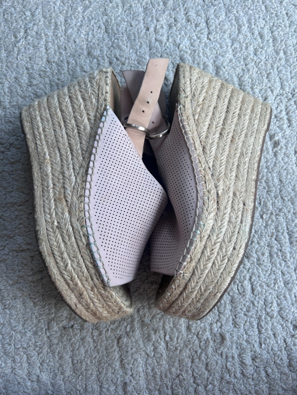 Marc Fisher "Andela" Blush Pink Espadrille Slingback Wedge Sandals - Picture 7 of 8
